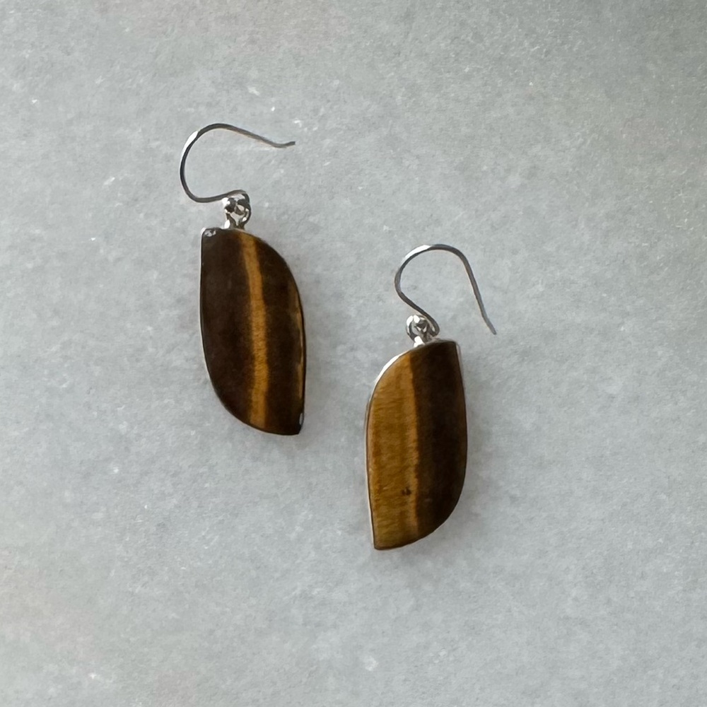 NWOT Tuckernuck Tiger Tiger Earrings, Tiger’s Eye, Sterling Silver